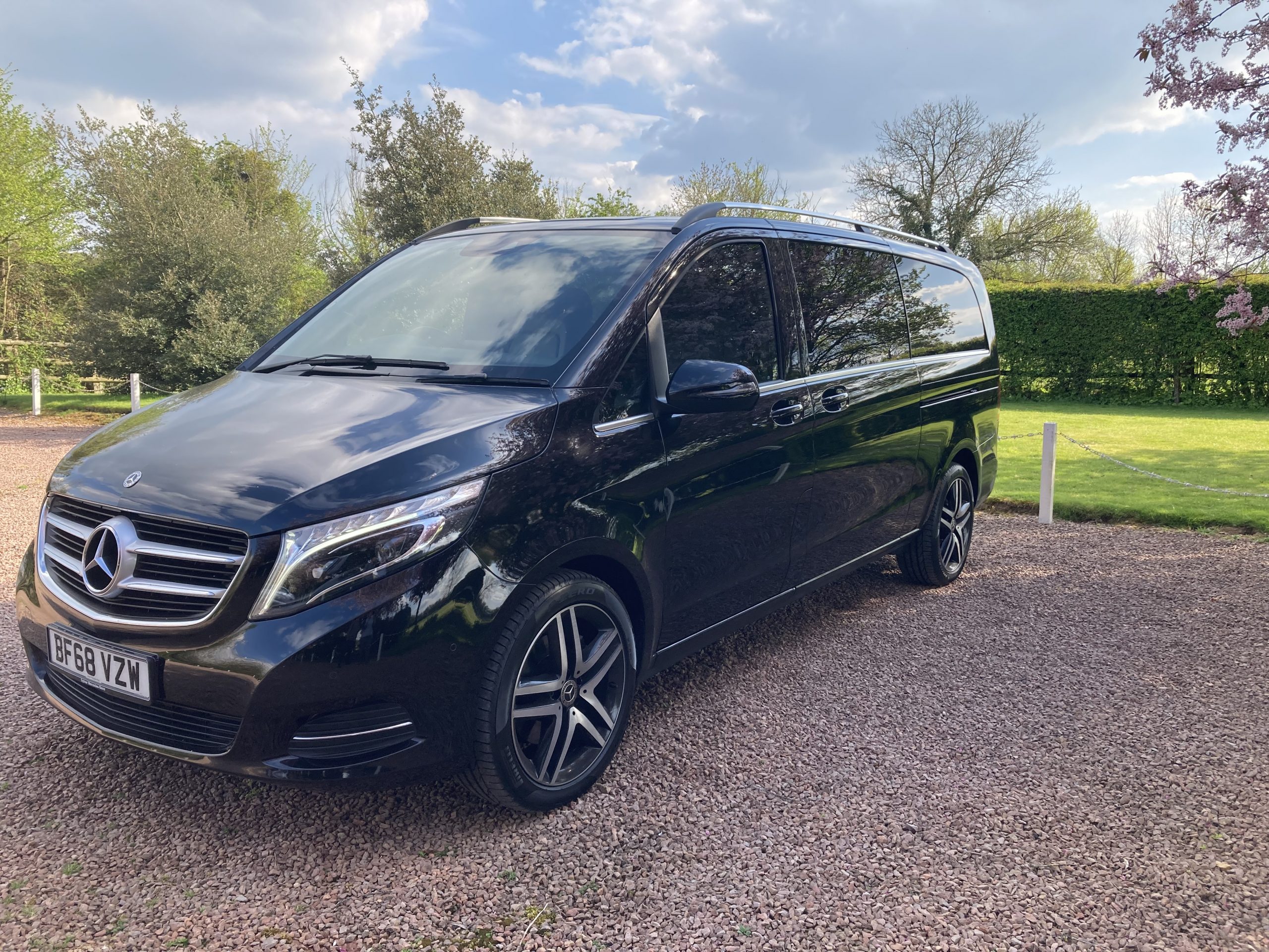 Chauffeured transport for corporate events with Mercedes Executive MPV.  Book now at 01684 355012