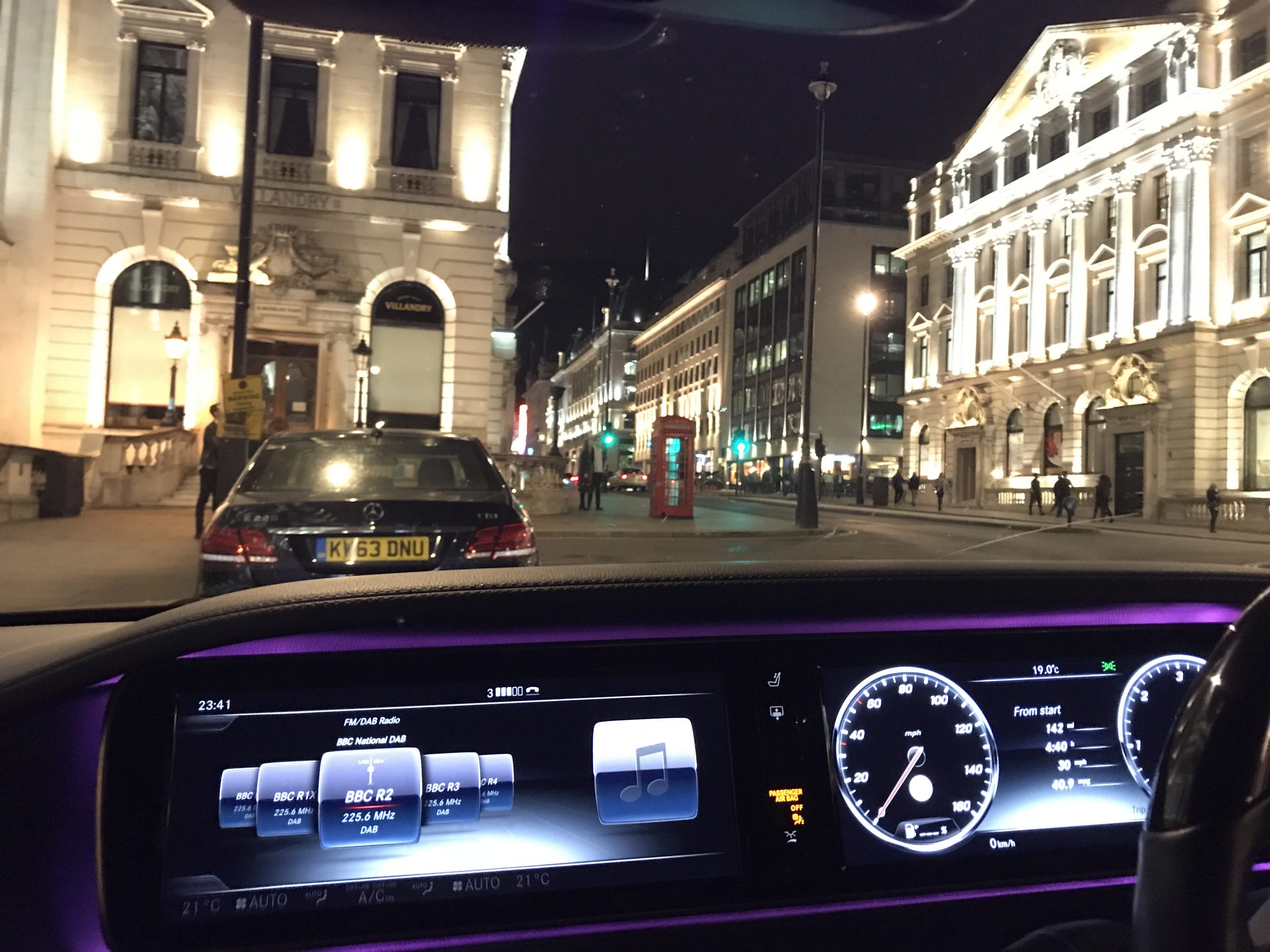 London Chauffeuring at night